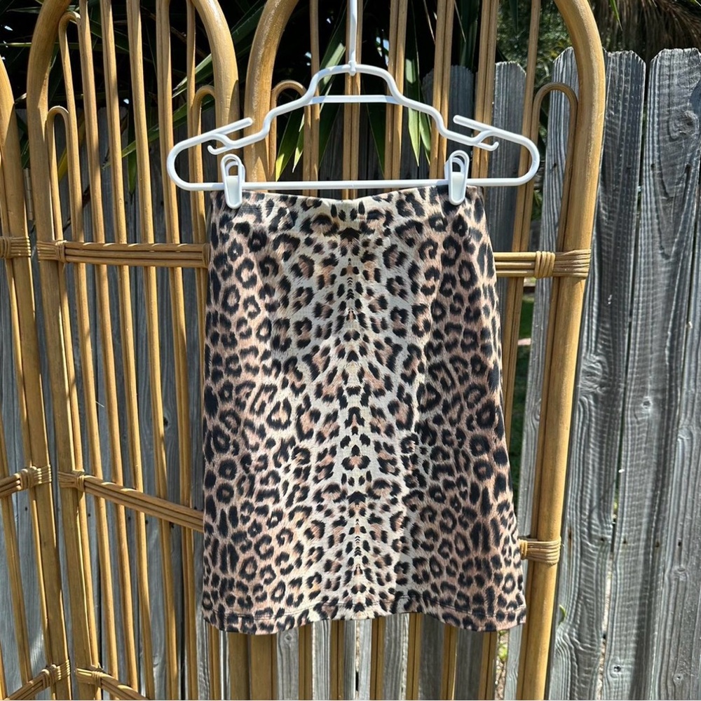Moa Moa Leopard Print Pencil Skirt